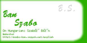 ban szabo business card